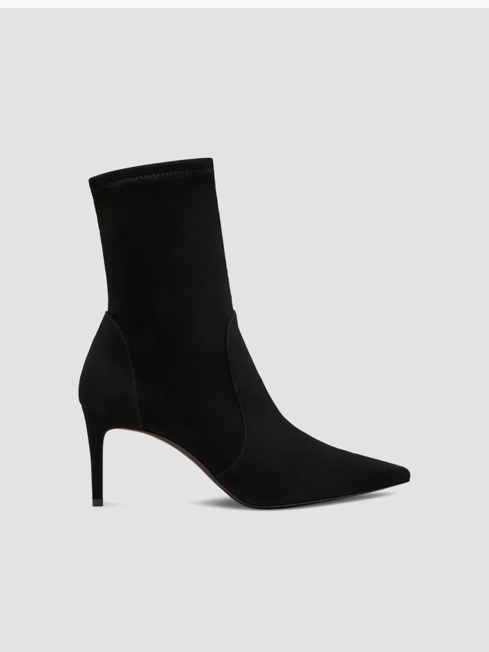 STUART WEITZMAN Black Pointed Toe Boots with Stiletto Heel
